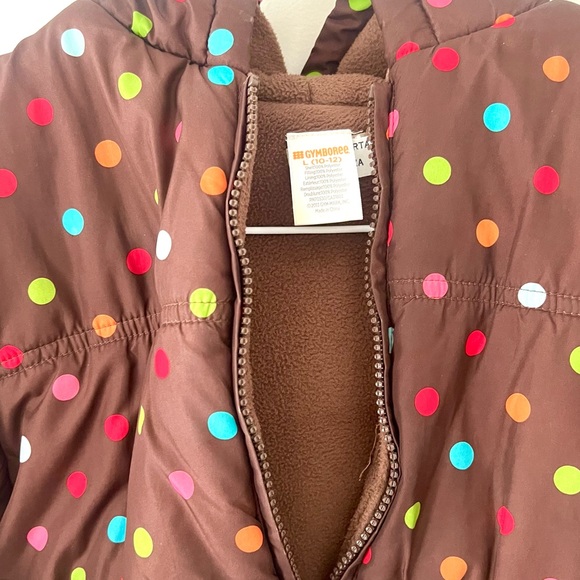 Brown Puffy Dotted Jacket - Picture 4 of 5
